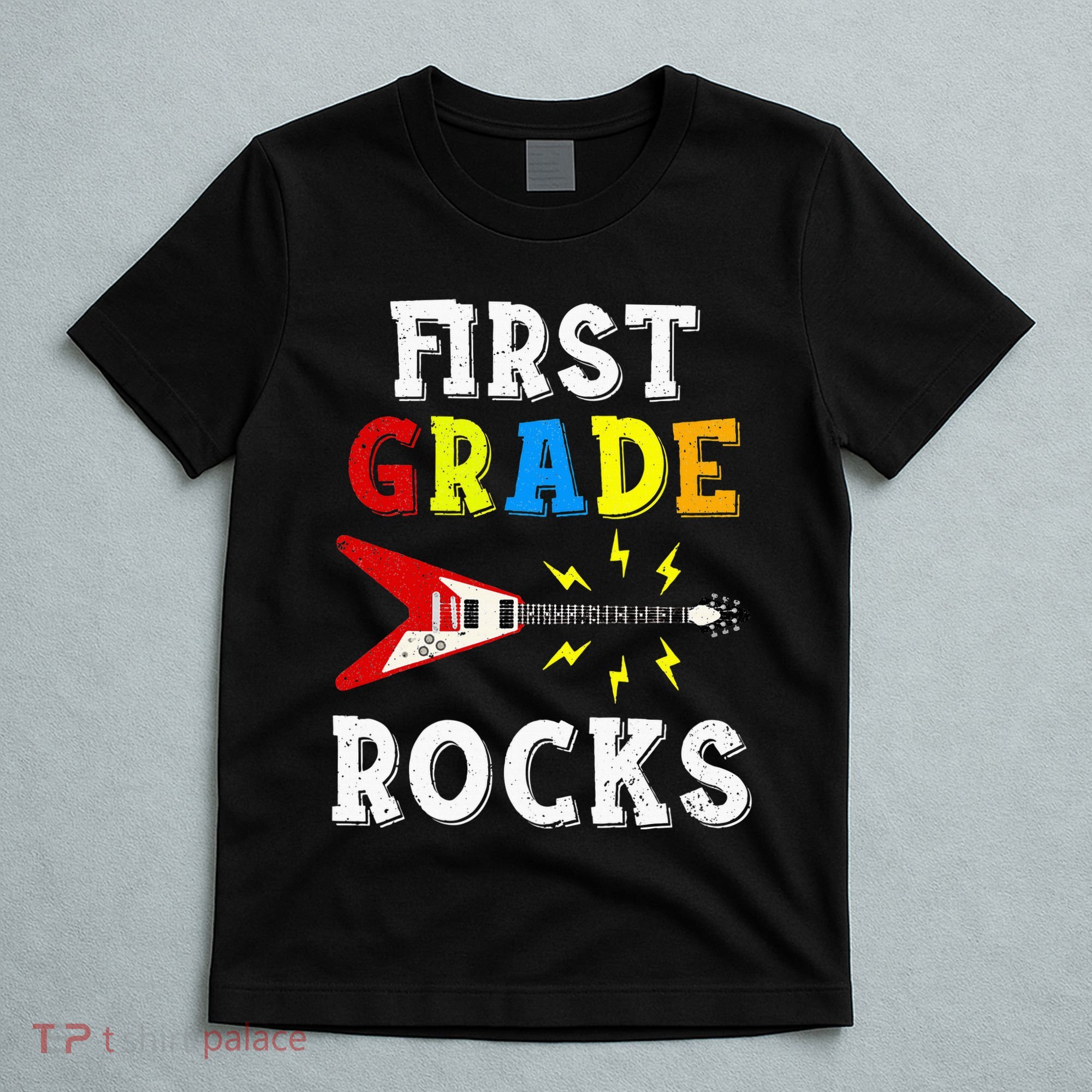 First Grade Rocks Guitar Music Gifts First Day Of School T-Shirt