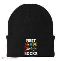 First Grade Rocks Guitar Music Gifts First Day Of School Beanie thumb 0