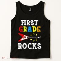 First Grade Rocks Guitar Music Gifts First Day Of School Tank Top thumb 2