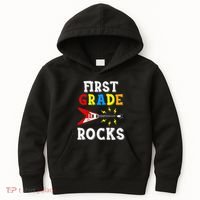 First Grade Rocks Guitar Music Gifts First Day Of School Kids Hoodie thumb 0