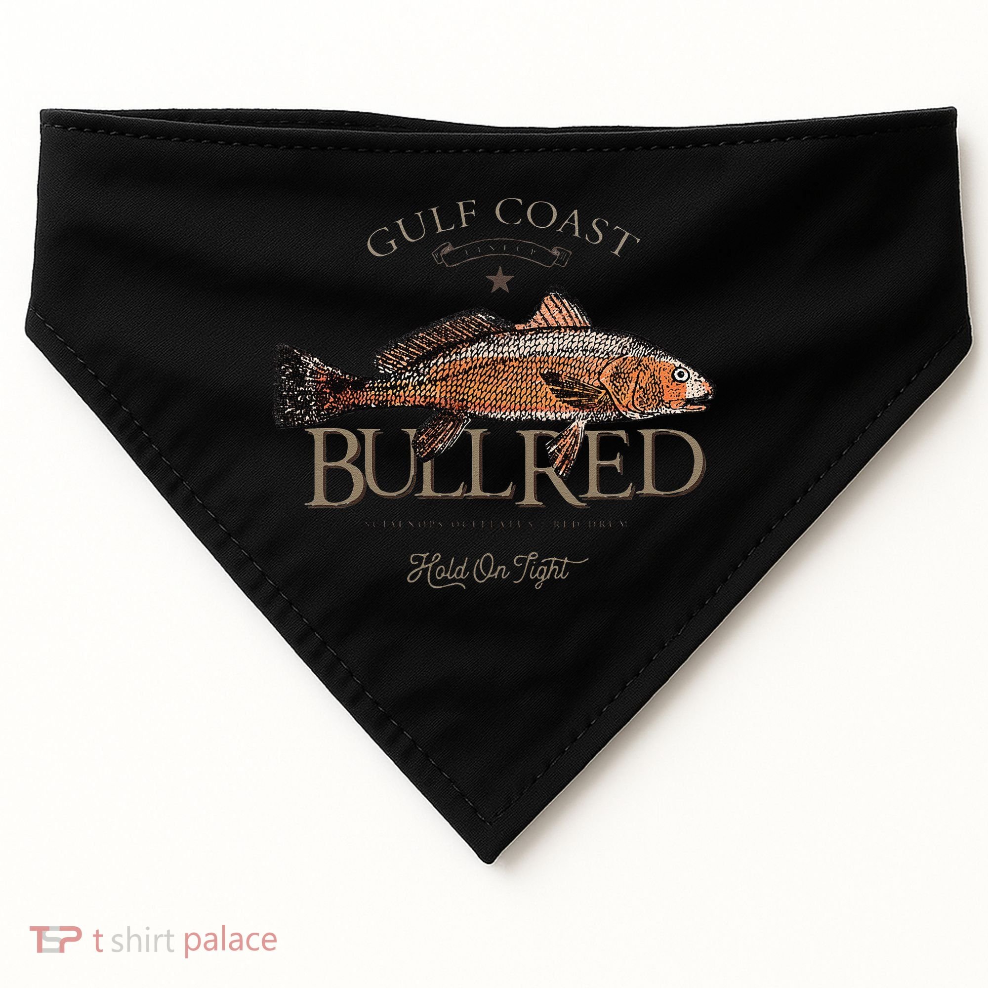 Fishing Gulf Red Drum Redfish Bull Red USA-Made Doggie Bandana