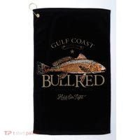 Fishing Gulf Red Drum Redfish Bull Red Golf Towel thumb 0