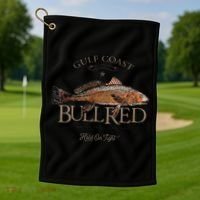 Fishing Gulf Red Drum Redfish Bull Red Golf Towel thumb 1