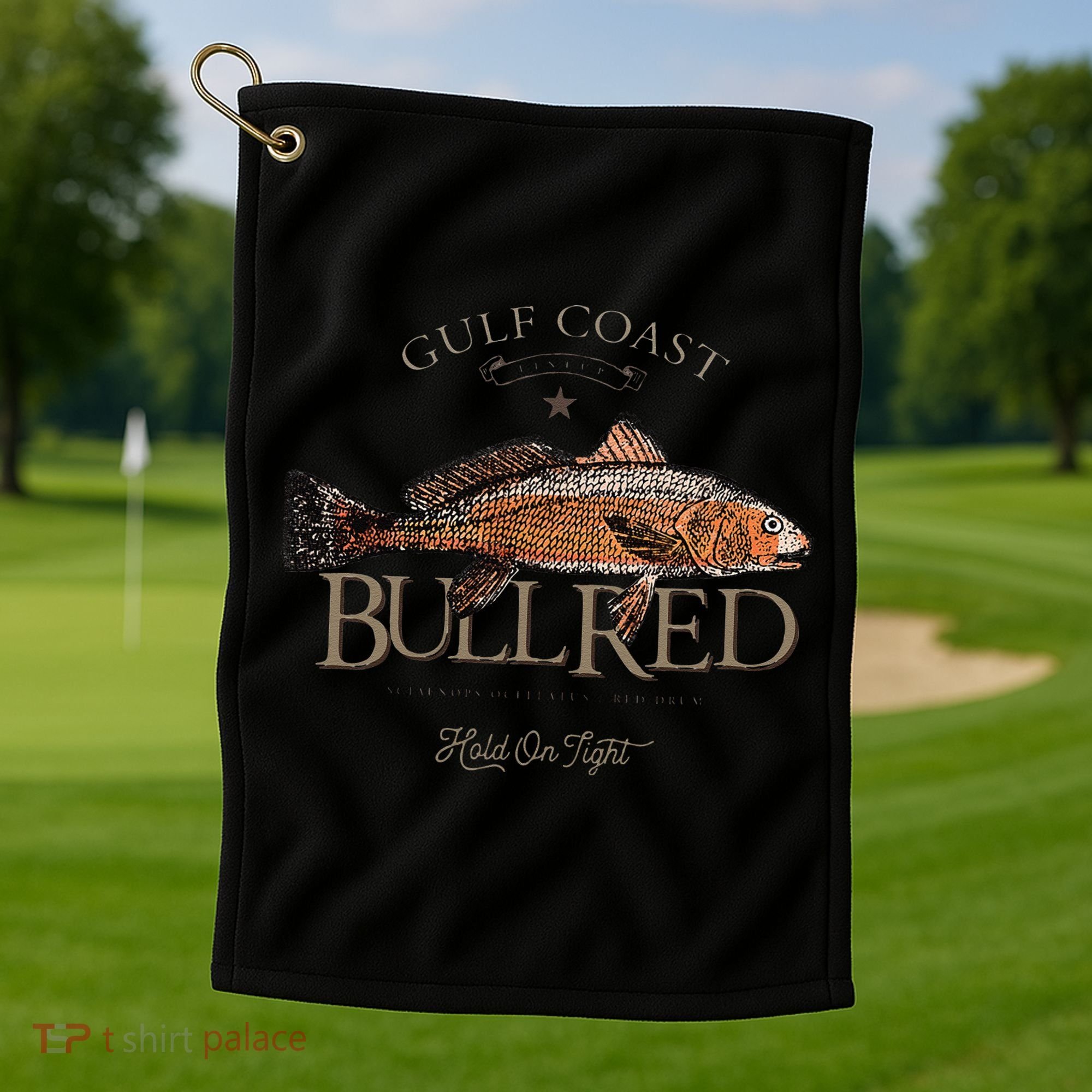 Fishing Gulf Red Drum Redfish Bull Red Golf Towel