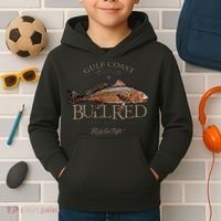 Fishing Gulf Red Drum Redfish Bull Red Kids Hoodie thumb 2