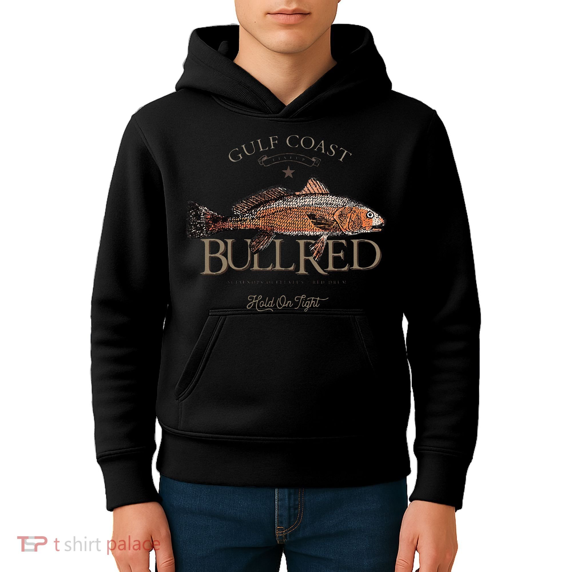 Fishing Gulf Red Drum Redfish Bull Red Kids Hoodie