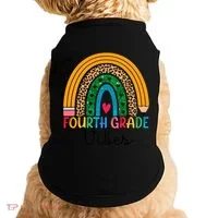 Fourth Grade Rainbow Leopard 4Th Grade Vibes Team 4Th Grade Funny Gift Doggie Tank thumb 0