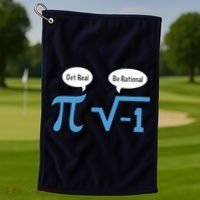 Funny Get Real Be Rational Shirt Pi Math Teacher Geek Golf Towel thumb 1
