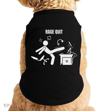 Funny Gamer Rage Quit Stick Figure Gaming Sarcastic Meme Doggie Tank