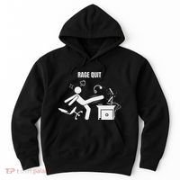 Funny Gamer Rage Quit Stick Figure Gaming Sarcastic Meme Hoodie thumb 0