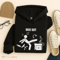 Funny Gamer Rage Quit Stick Figure Gaming Sarcastic Meme Hoodie thumb 4