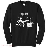 Funny Gamer Rage Quit Stick Figure Gaming Sarcastic Meme Sweatshirt thumb 0