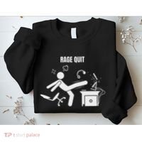 Funny Gamer Rage Quit Stick Figure Gaming Sarcastic Meme Sweatshirt thumb 2