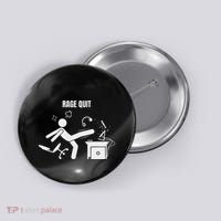 Funny Gamer Rage Quit Stick Figure Gaming Sarcastic Meme Button thumb 0