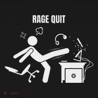 Funny Gamer Rage Quit Stick Figure Gaming Sarcastic Meme Women's Hoodie thumb 2