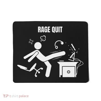 Funny Gamer Rage Quit Stick Figure Gaming Sarcastic Meme Mousepad