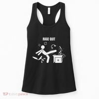 Funny Gamer Rage Quit Stick Figure Gaming Sarcastic Meme Women's Tank Top thumb 0