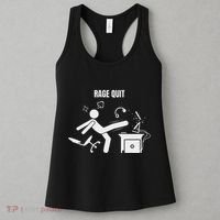 Funny Gamer Rage Quit Stick Figure Gaming Sarcastic Meme Women's Tank Top thumb 3