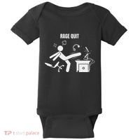 Funny Gamer Rage Quit Stick Figure Gaming Sarcastic Meme Baby Bodysuit thumb 0