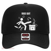 Funny Gamer Rage Quit Stick Figure Gaming Sarcastic Meme Hat thumb 0