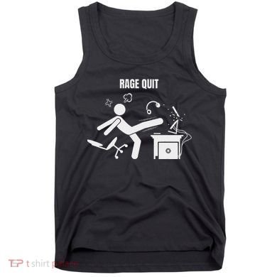Funny Gamer Rage Quit Stick Figure Gaming Sarcastic Meme Tank Top