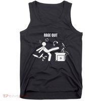 Funny Gamer Rage Quit Stick Figure Gaming Sarcastic Meme Tank Top thumb 0