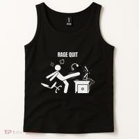Funny Gamer Rage Quit Stick Figure Gaming Sarcastic Meme Tank Top thumb 2