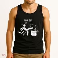 Funny Gamer Rage Quit Stick Figure Gaming Sarcastic Meme Tank Top thumb 3