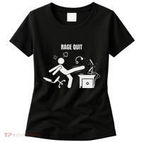 Funny Gamer Rage Quit Stick Figure Gaming Sarcastic Meme Women's T-Shirt thumb 0