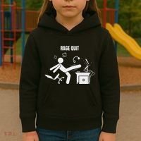 Funny Gamer Rage Quit Stick Figure Gaming Sarcastic Meme Kids Hoodie thumb 3