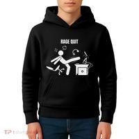 Funny Gamer Rage Quit Stick Figure Gaming Sarcastic Meme Kids Hoodie thumb 4