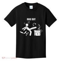 Funny Gamer Rage Quit Stick Figure Gaming Sarcastic Meme Kids T-Shirt thumb 0