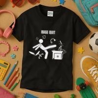 Funny Gamer Rage Quit Stick Figure Gaming Sarcastic Meme Kids T-Shirt thumb 3