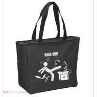 Funny Gamer Rage Quit Stick Figure Gaming Sarcastic Meme Tote Bag thumb 2