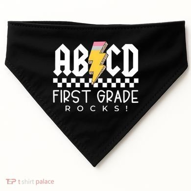 First Grade Rocks Teacher 1st Grade USA-Made Doggie Bandana