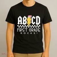 First Grade Rocks Teacher 1st Grade T-Shirt thumb 3