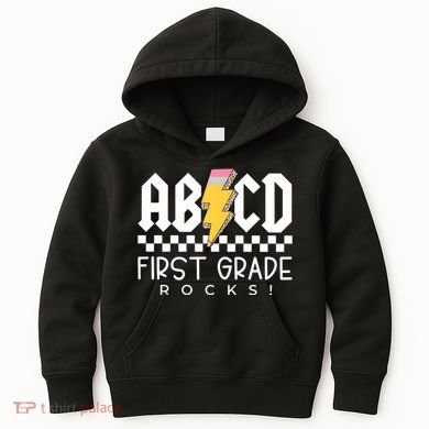 First Grade Rocks Teacher 1st Grade Kids Hoodie