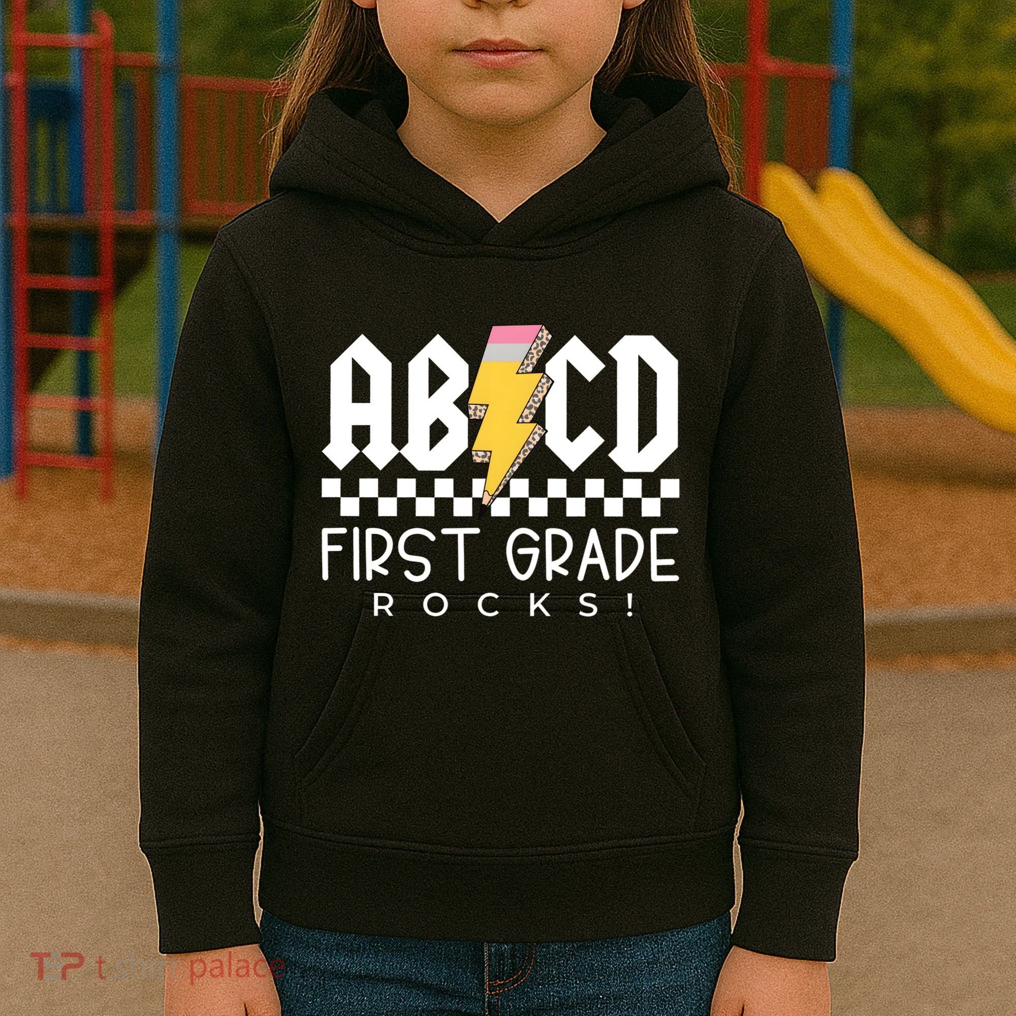 First Grade Rocks Teacher 1st Grade Kids Hoodie