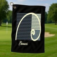 Fibonacci Golden Ratio spiral Golf Towel thumb 1