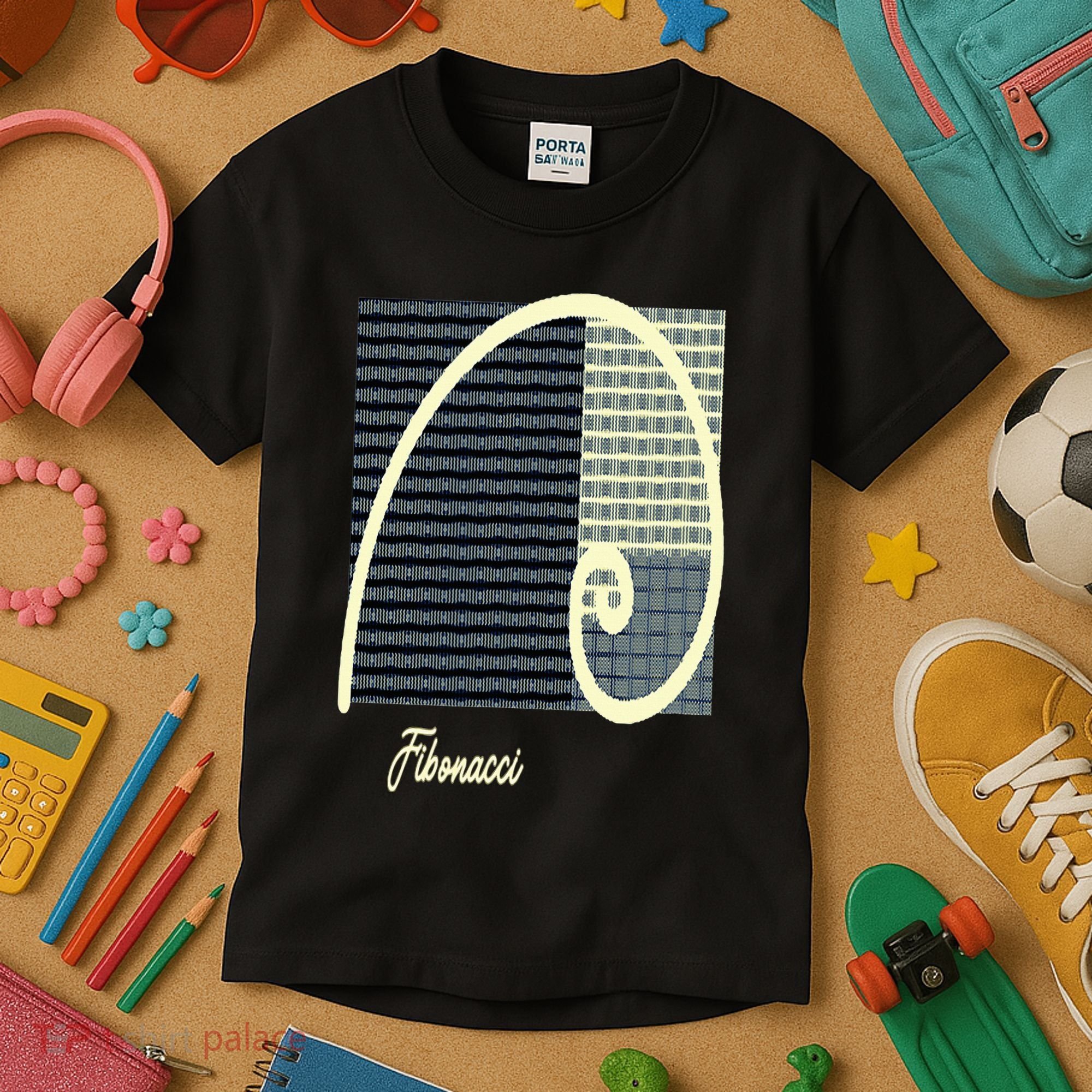 Fibonacci Golden Ratio spiral Kids T-Shirt