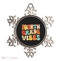 Fourth Grade Retro Back To School 4Th Grade Vibes Groovy Cool Gift Ornament thumb 0
