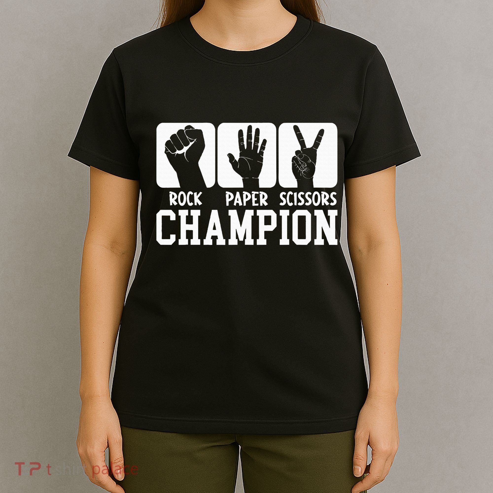 Funny Game Rock Paper Scissors Champion T-Shirt