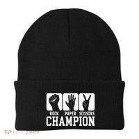 Funny Game Rock Paper Scissors Champion Beanie thumb 0