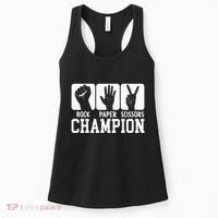 Funny Game Rock Paper Scissors Champion Women's Tank Top thumb 0