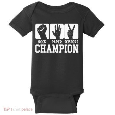 Funny Game Rock Paper Scissors Champion Baby Bodysuit