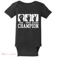 Funny Game Rock Paper Scissors Champion Baby Bodysuit thumb 0