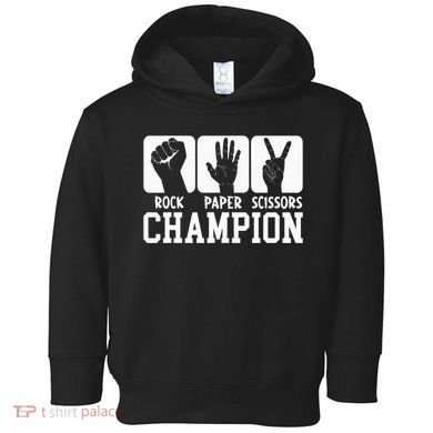 Funny Game Rock Paper Scissors Champion Toddler Hoodie