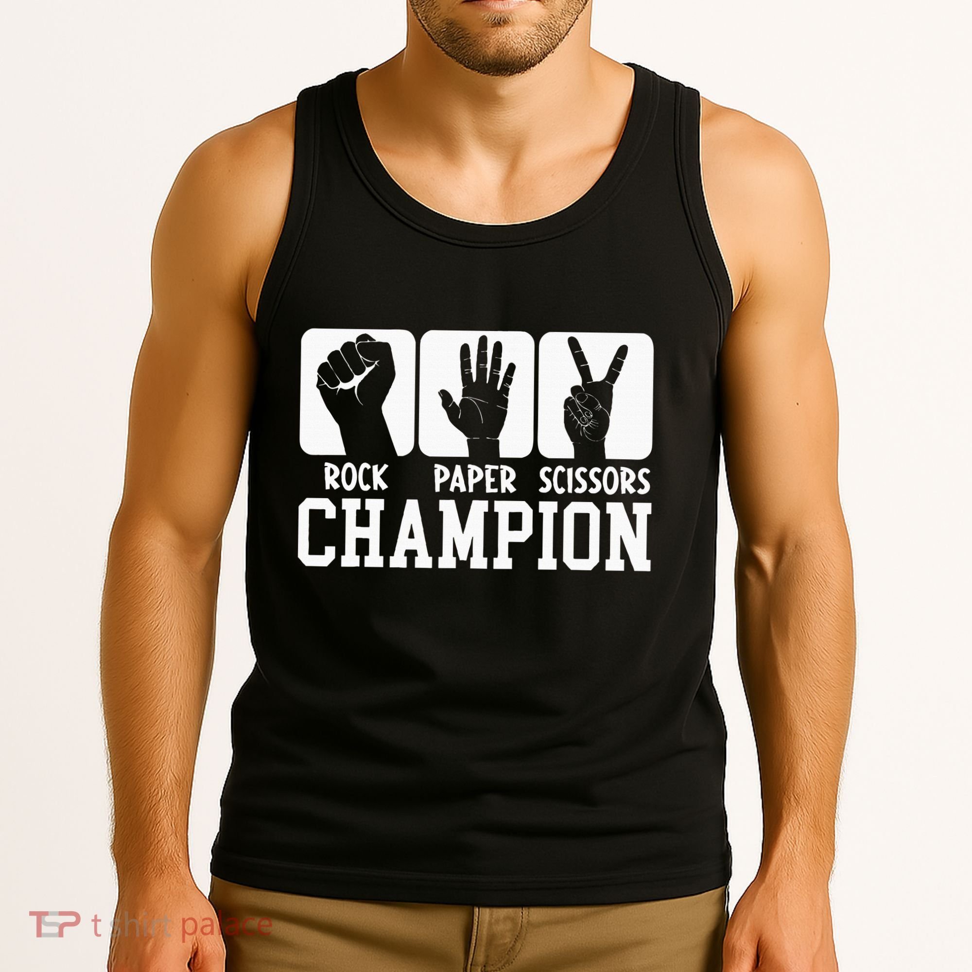 Funny Game Rock Paper Scissors Champion Tank Top