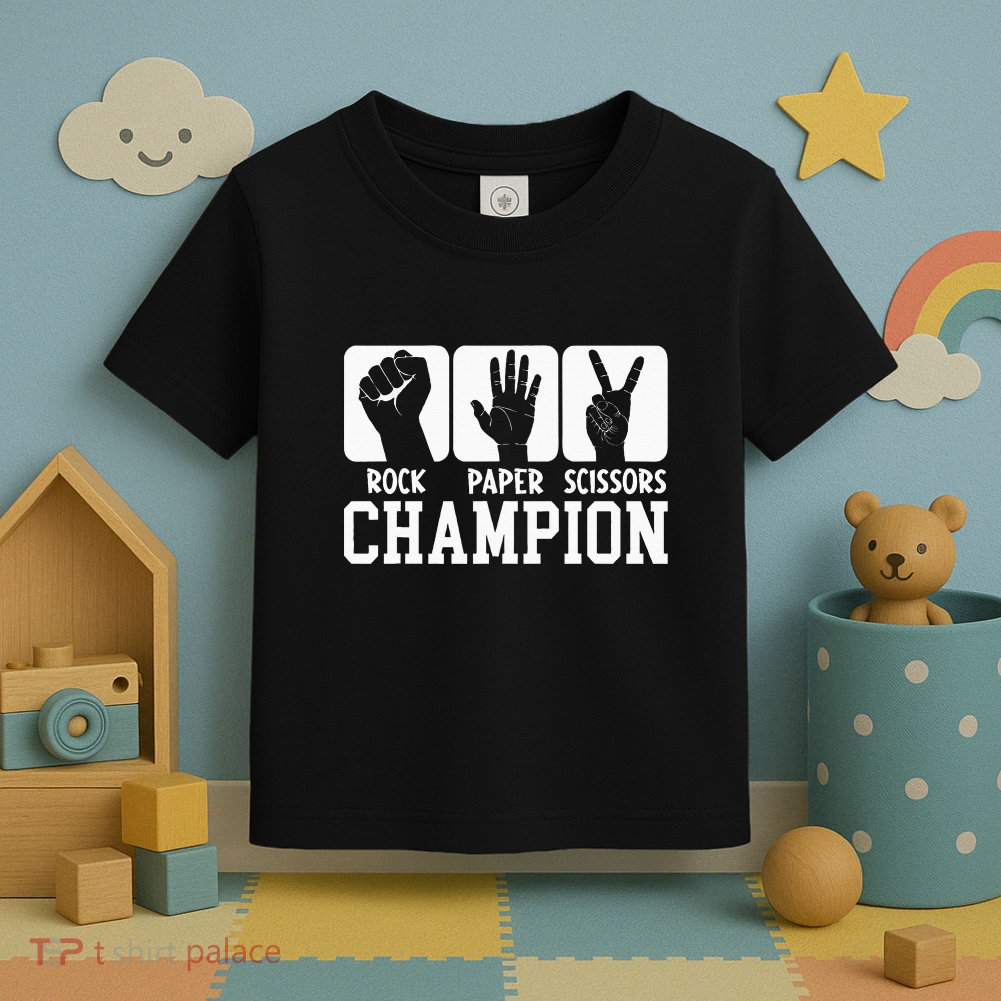 Funny Game Rock Paper Scissors Champion Toddler T-Shirt