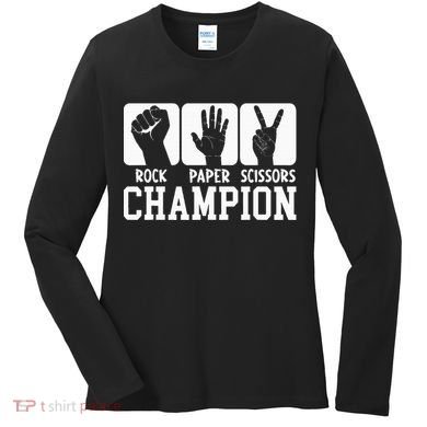 Funny Game Rock Paper Scissors Champion Women's Long Sleeve Shirt